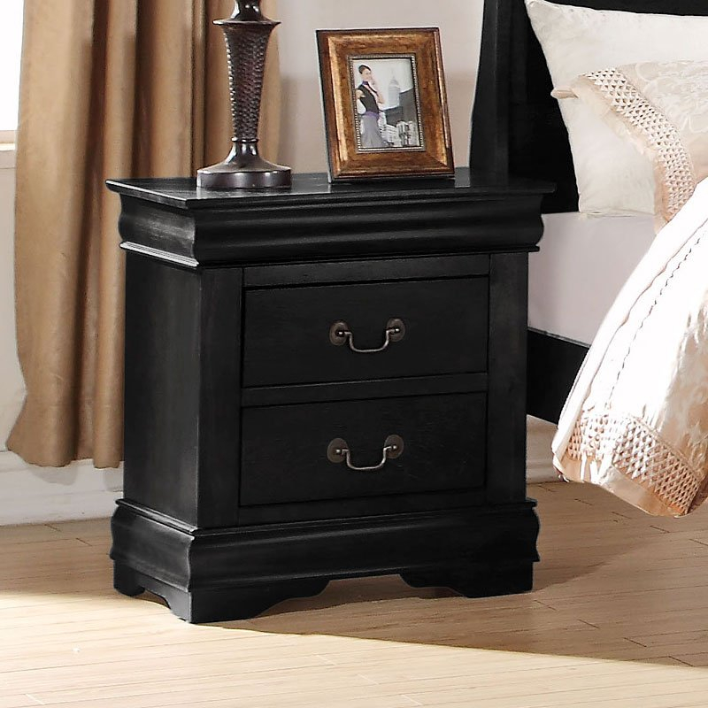 Louis Philippe Nightstand (Black) Acme Furniture | Furniture Cart inside How the ACME Louis Philippe III Nightstand Reflects Classic French Furniture Traditions