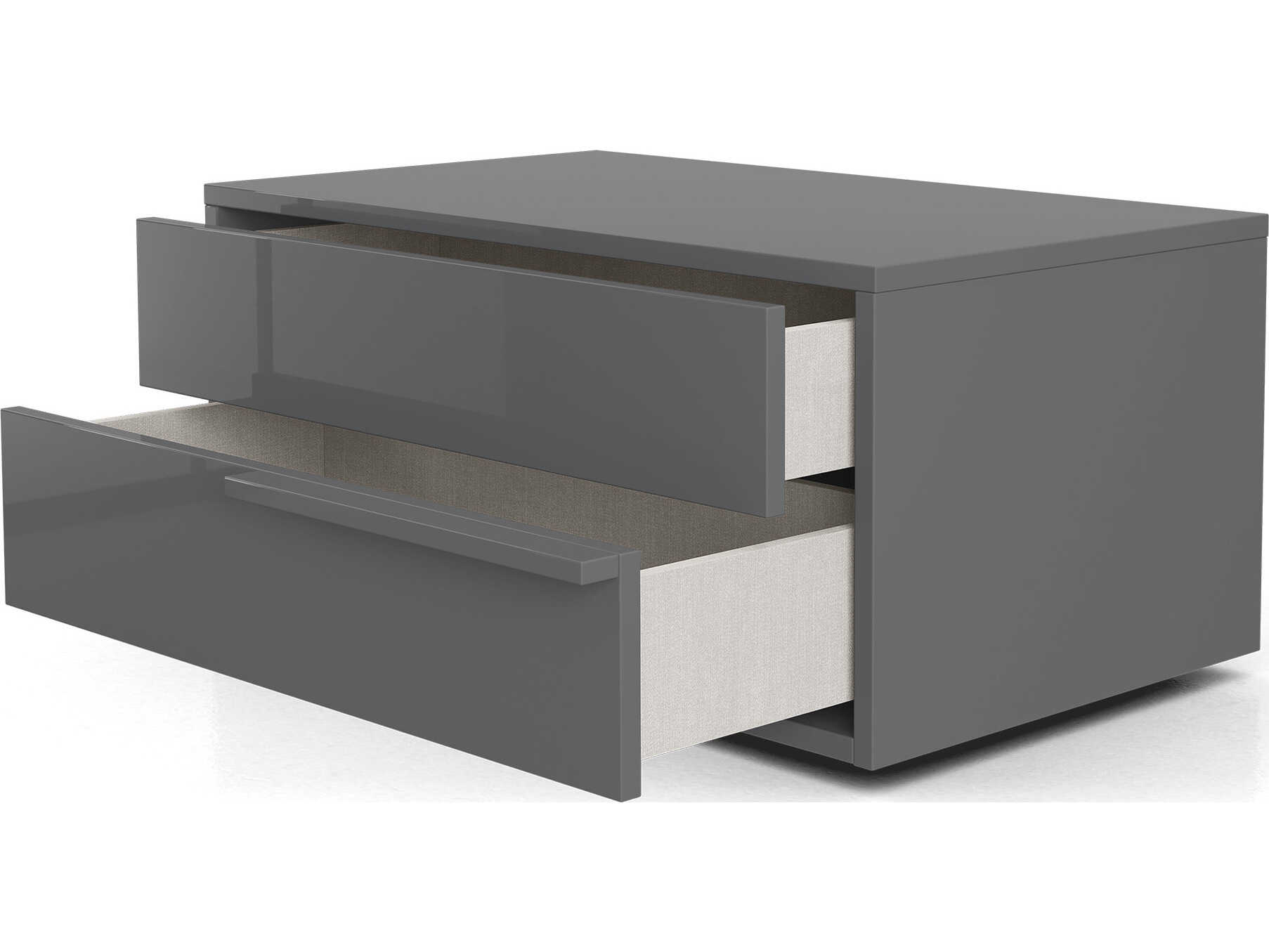 Luxcor Modluxe Harrow Nightstand Glossy Dark Gull Gray / Left-Facing ... intended for How Harrow Nightstand Glossy Dark Gull Gray Transforms Bedroom Aesthetics