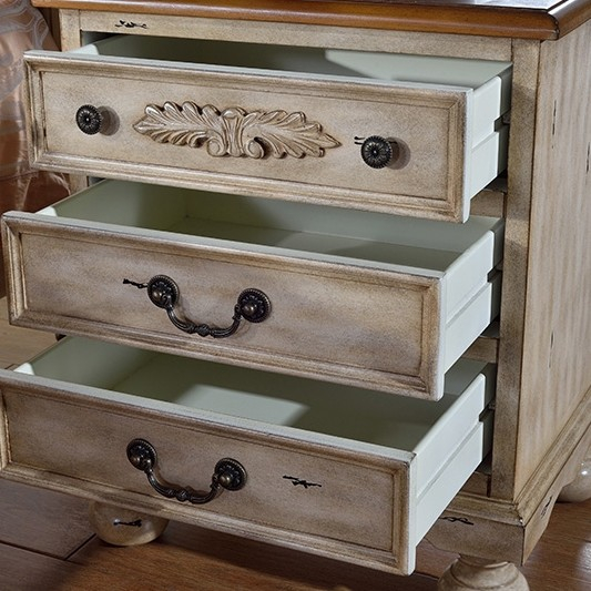 Luxury French Country 3 Drawer Dresser Carved Wood Nightstand ... within Delaney 3 Drawer Carved Nightstand, Distressed Off-White