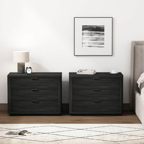 Manhattan Comfort Evelyn Modern Charcoal Grey 3-Full Extension Drawer ... with regard to Struggling With the Manhattan Comfort Evelyn Nightstand? It's Probably This (And What to Do)