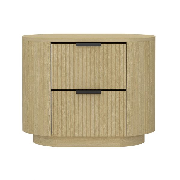 Manhattan Comfort Olivia 26.5-In W Natural Oak Composite Modern 2 ... with Manhattan Comfort Olivia Nightstand, Natural Oak And Black, Set Of 2
