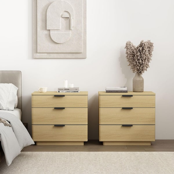 Manhattan Comfort Payton Modern Natural Oak 3-Drawer 26 In. W ... regarding Building a Restful Environment Through Thoughtful Furniture Selection