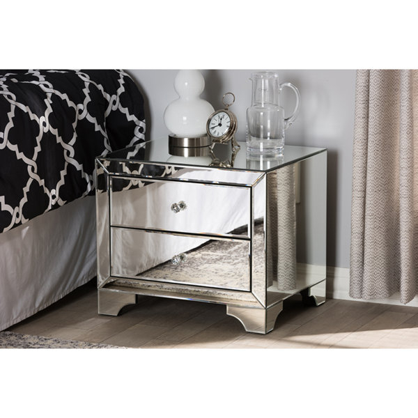 Mercer41 Godart Baxton Studio Farrah Hollywood Regency Glamour Style ... throughout Creating a Luxurious Sleep Space with Hollywood Regency Inspired Nightstands