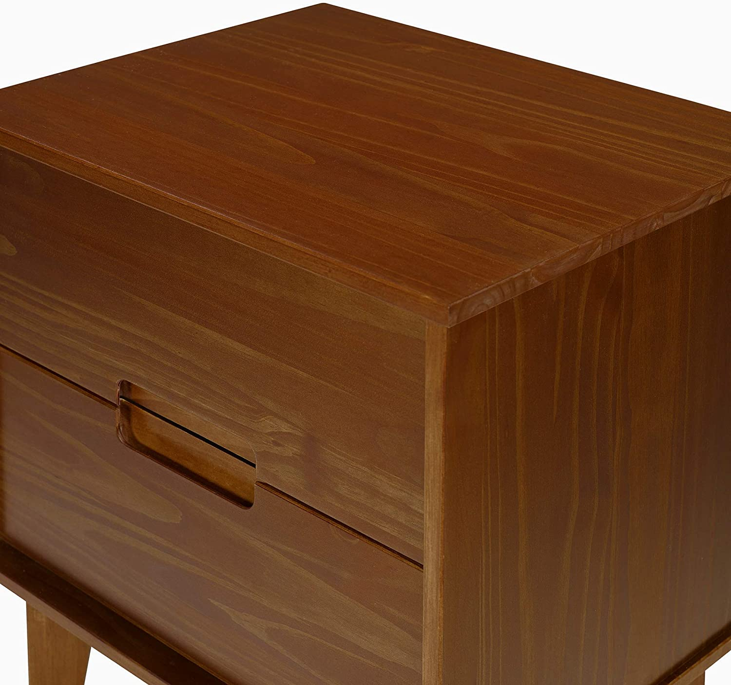 Mid Century Modern Wood Nightstand With Walnut Brown Finish - Best ... pertaining to Exploring the Classic Elements of O2 Nightstand Brown Natural