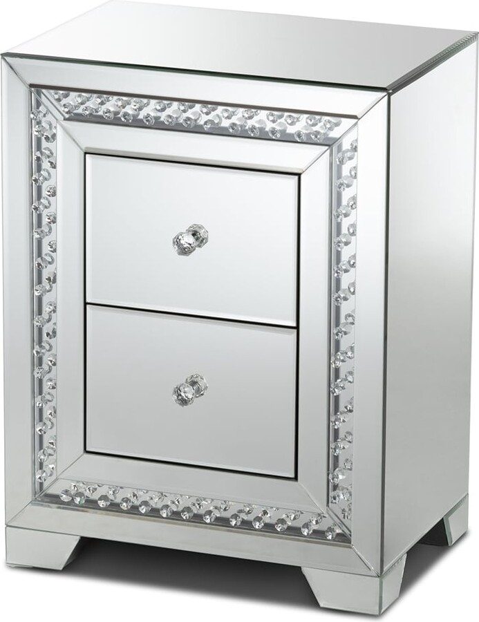 Mina Modern And Contemporary Hollywood Regency Glamour Style Mirrored ... inside Creating a Luxurious Sleep Space with Hollywood Regency Inspired Nightstands
