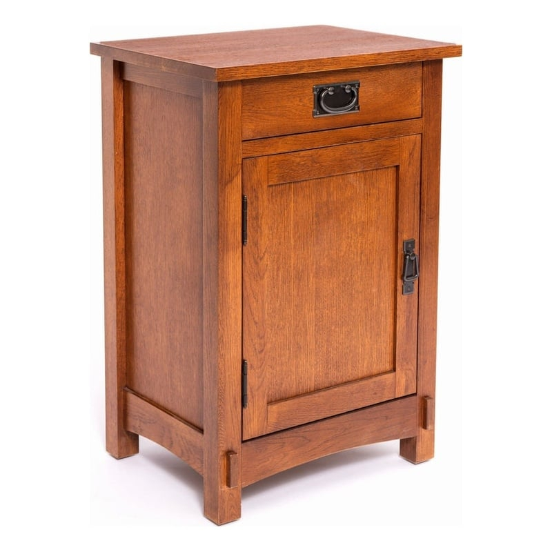 Mission / Arts And Crafts 1 Door 1 Drawer Nightstand | Homesquare inside Mission / Arts And Crafts 1 Door, 1 Drawer Nightstand - Walnut