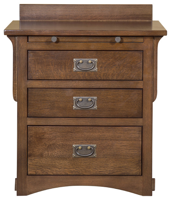 Mission Crofter 3 Drawer Nightstand, Walnut - Craftsman - Nightstands ... regarding Mission Crofter 3 Drawer Nightstand - Michael's Cherry (Mc-A)