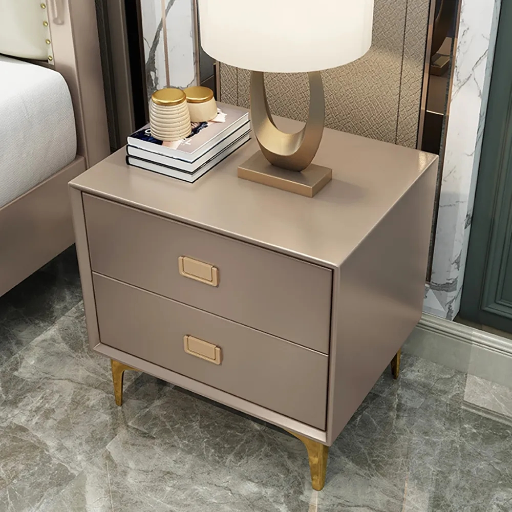 Modern 2-Drawer Nightstand With Gold Legs Bedside Table | Homary intended for Comparing Storage Solutions in Contemporary Bedside Tables