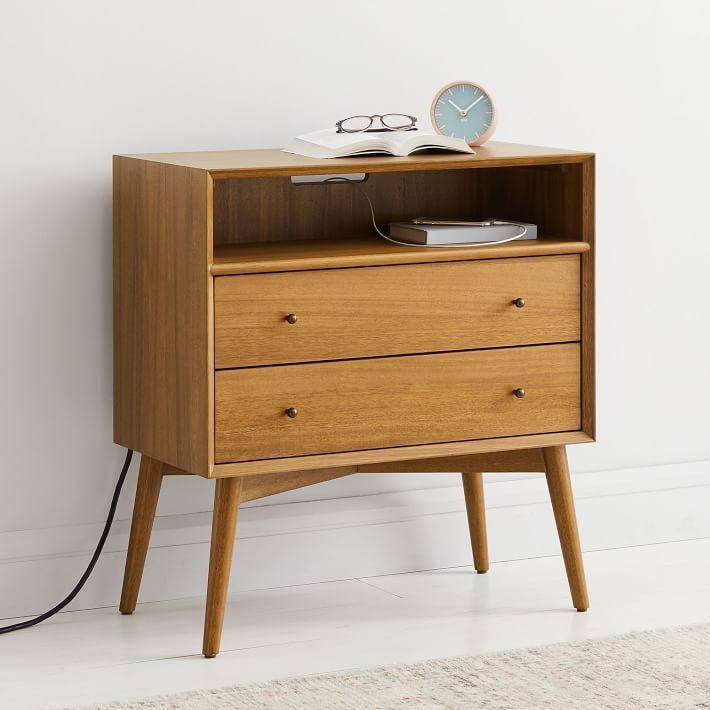 Modern Charging Nightstand - Kristannichols in Modern Nightstand, Charging Station & Pewter Cup Metal Pulls