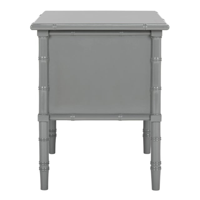 Modern Coastal 2 Drawer 25" H Bamboo Nightstand In Grey | Chairish throughout Understanding the Appeal of Gray Finishes in Modern Coastal Interior Design