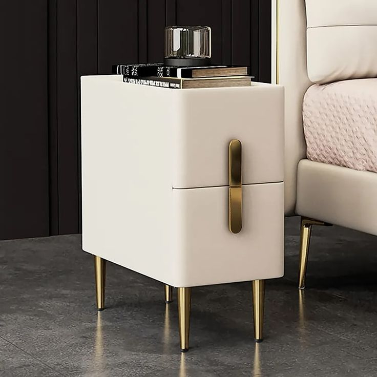Modern Narrow Smart Nightstand Cherry Bedside Table With Sensor Light ... with How to Select the Right Smart Nightstand for Contemporary Living Spaces