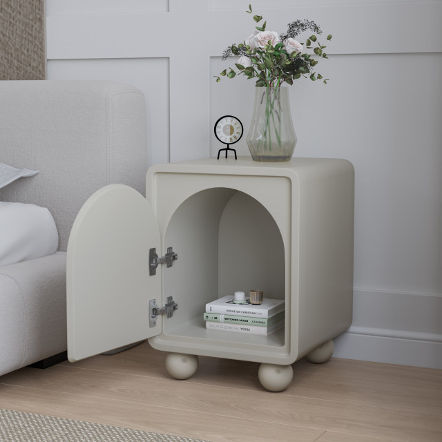 Modern Night Stands With Arched Cabinet Door, Ecological Board ... with Elegant arched top nightstands for modern living spaces