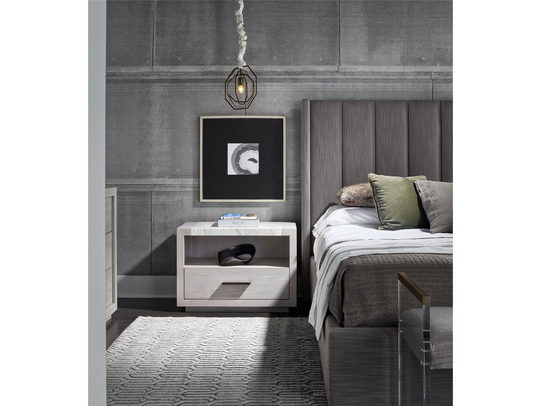Modern One Drawer Nightstand | Domicile Furniture pertaining to The Practical Benefits of Choosing Modern Grey Oak Stone Top Huston 1-Drawer Nightstand