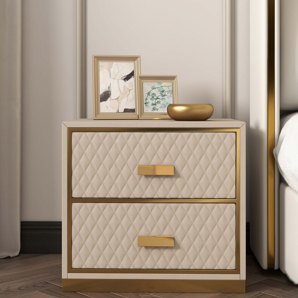 Modern Stylish White Nightstand Pu Leather Upholstered Bedside Table ... within Maximizing Bedroom Functionality Through Smart Nightstand Selection