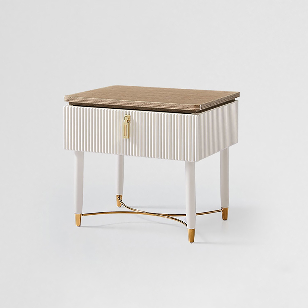 Modern White Bedside Table Wood Top Contemporary Wooden Nightstand With ... within Deirdre Moderm, Contemporary White Wood 1-Drawer Nightstand