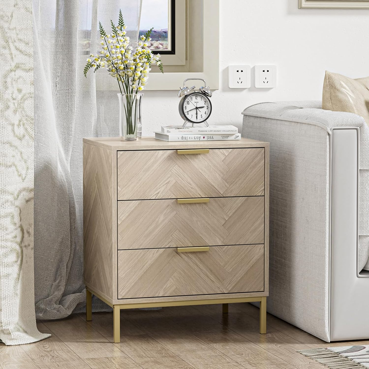 Modern Wooden Nightstand With Three Drawers For Bedroom Storage pertaining to Design Elements That Make Manal Contemporary Nightstands Stand Out