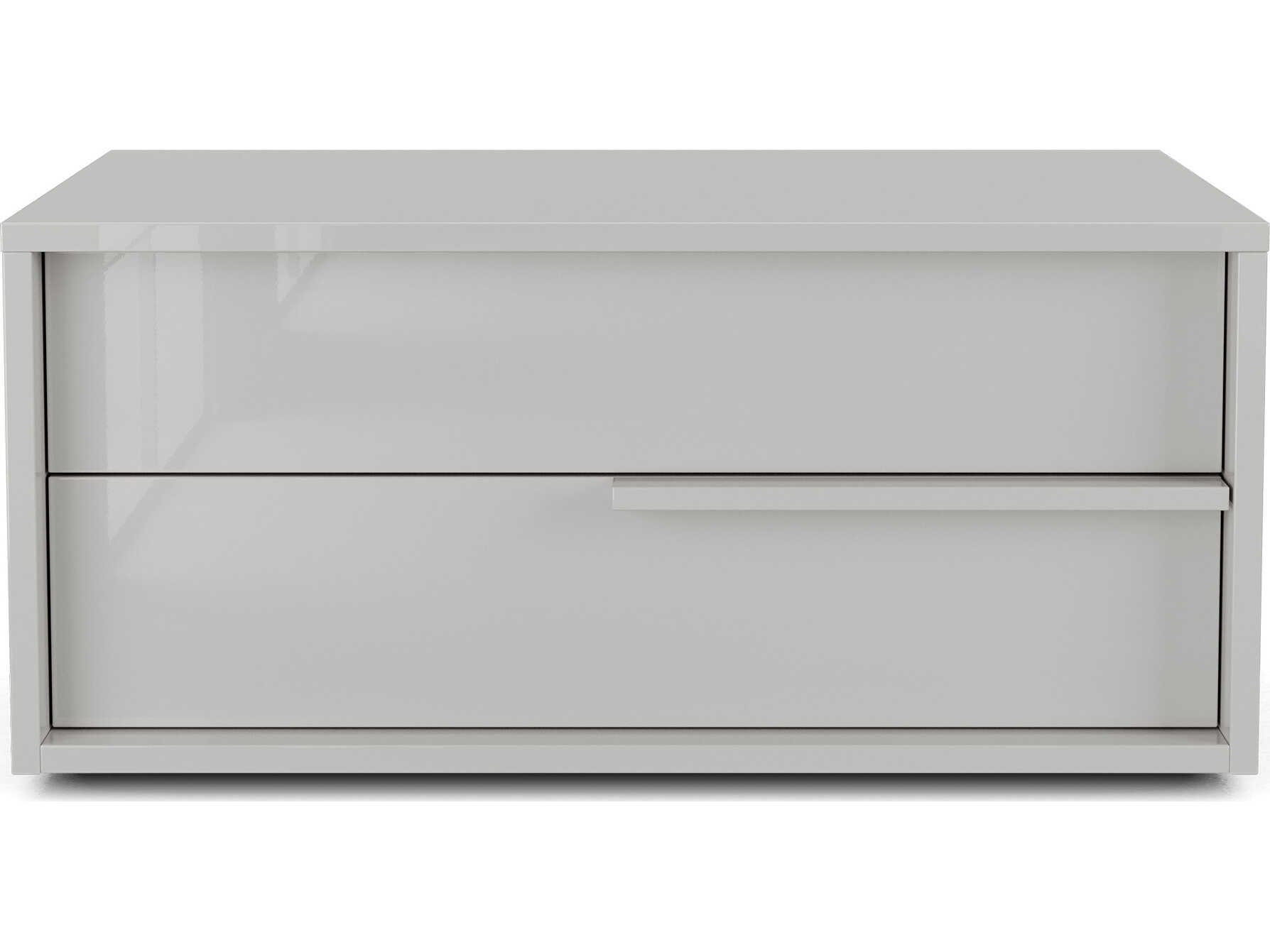 Modluxe Harrow 30" Wide 2-Drawers Left Facing Nightstand | Mdlmd323Nslcglaq in Harrow Nightstand Glossy Chateau Gray / Right-Facing