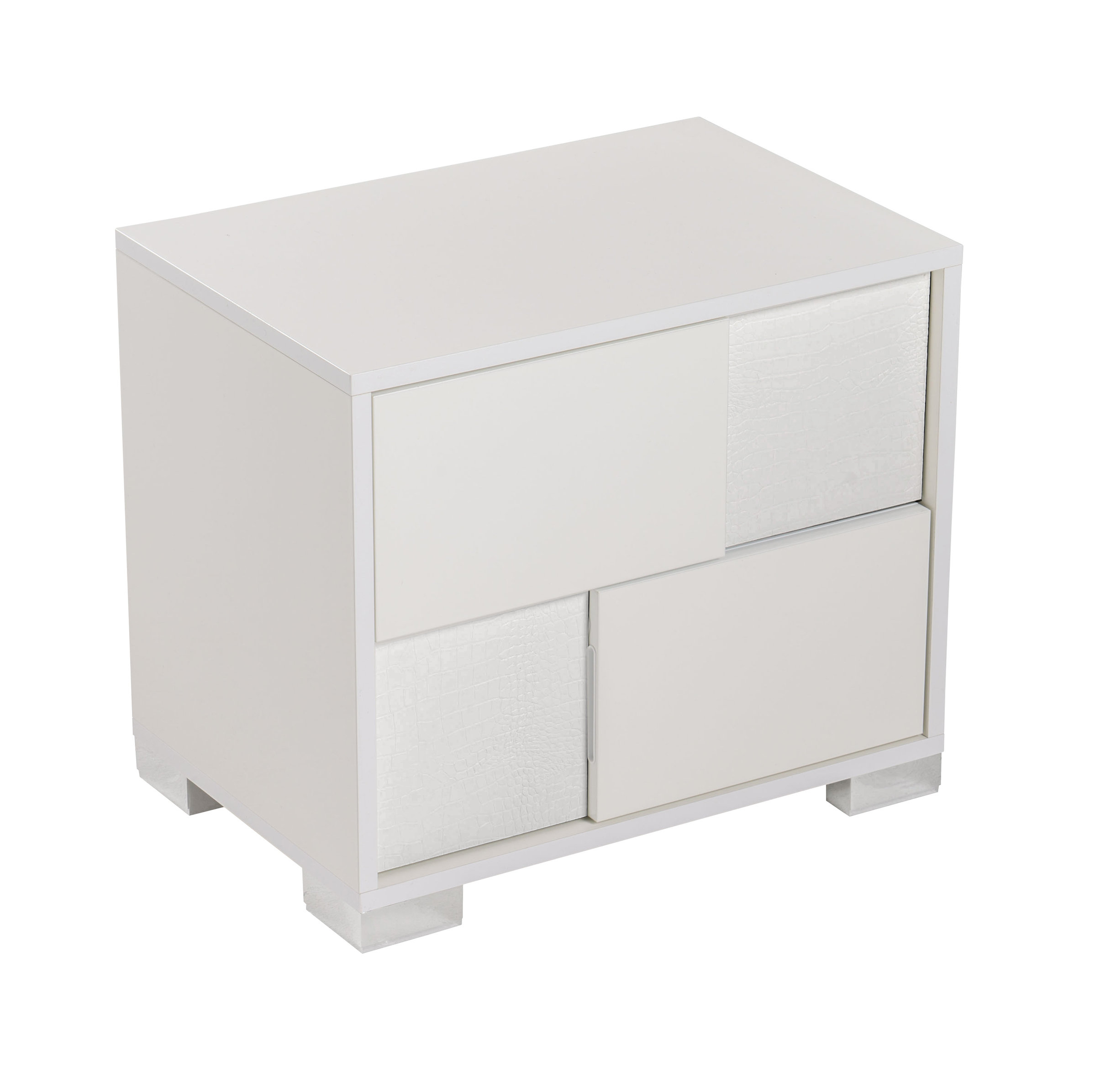 Modrest Ancona Italian Modern White Nightstand - Contemporary ... intended for Choosing the Right Nightstand for Your Modern Living Room Setup