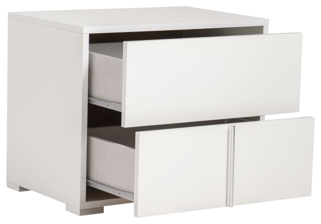 Modrest Nicla Italian Modern White Nightstand - Contemporary ... inside Modrest Athen Modern Italian High Gloss Nightstand