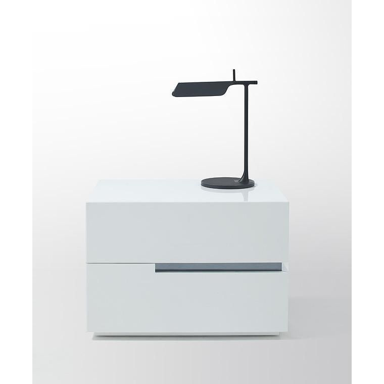 Modrest Polar Modern White Lacquer Nightstand | Modern Nightstand ... within Modrest Prague - Transitional Black Lacquer Nightstand