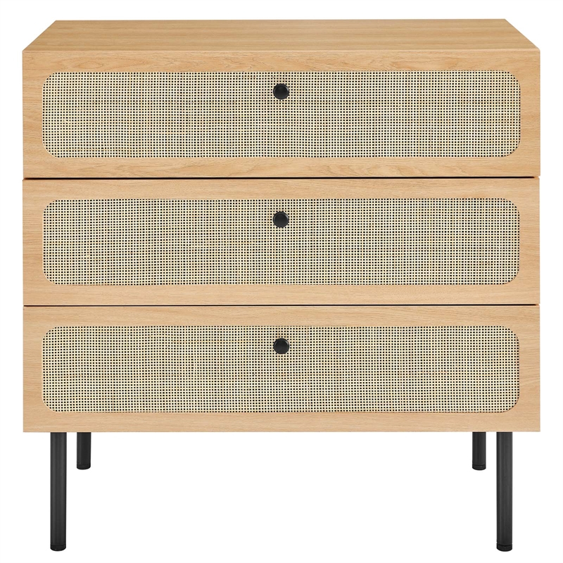 Modway Chaucer 3-Drawer Particleboard And Rattan Chest In Oak | Cymax ... with Design trends shaping today's bedroom furniture landscape