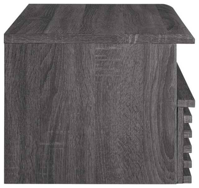 Modway Render 1-Drawer Wall-Mount Modern Wood Nightstand In Charcoal ... inside Modway Covelo Wall Mount Modern Metal Nightstand In Light Gray