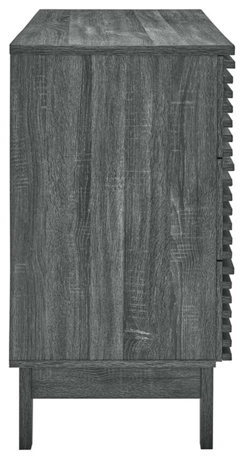 Modway Render 6-Drawer Modern Particleboard Wood Dresser In Charcoal ... within How Particleboard Construction Impacts the Longevity of Modern Wooden Furniture Pieces