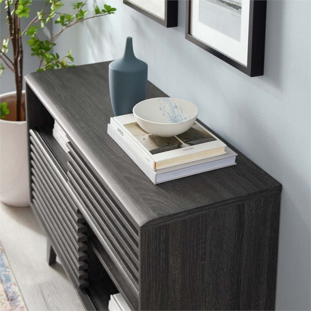Modway Render Modern Style Particleboard Wood Display Stand In Charcoal ... within Modway Render Modern Particleboard Wood Nightstand In Charcoal Finish