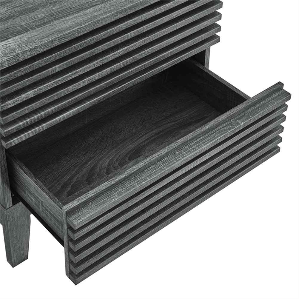 Modway Render Two-Drawer Particleboard Wood Nightstand In Charcoal ... regarding How Particleboard Construction Impacts the Longevity of Modern Wooden Furniture Pieces