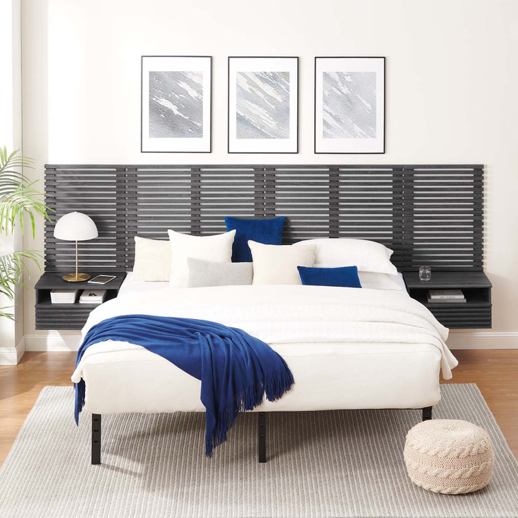 Modway Render Wall Mount King Headboard And Modern Nightstands ... regarding The Modway Covelo Mistake That Cost Me $150 to Fix