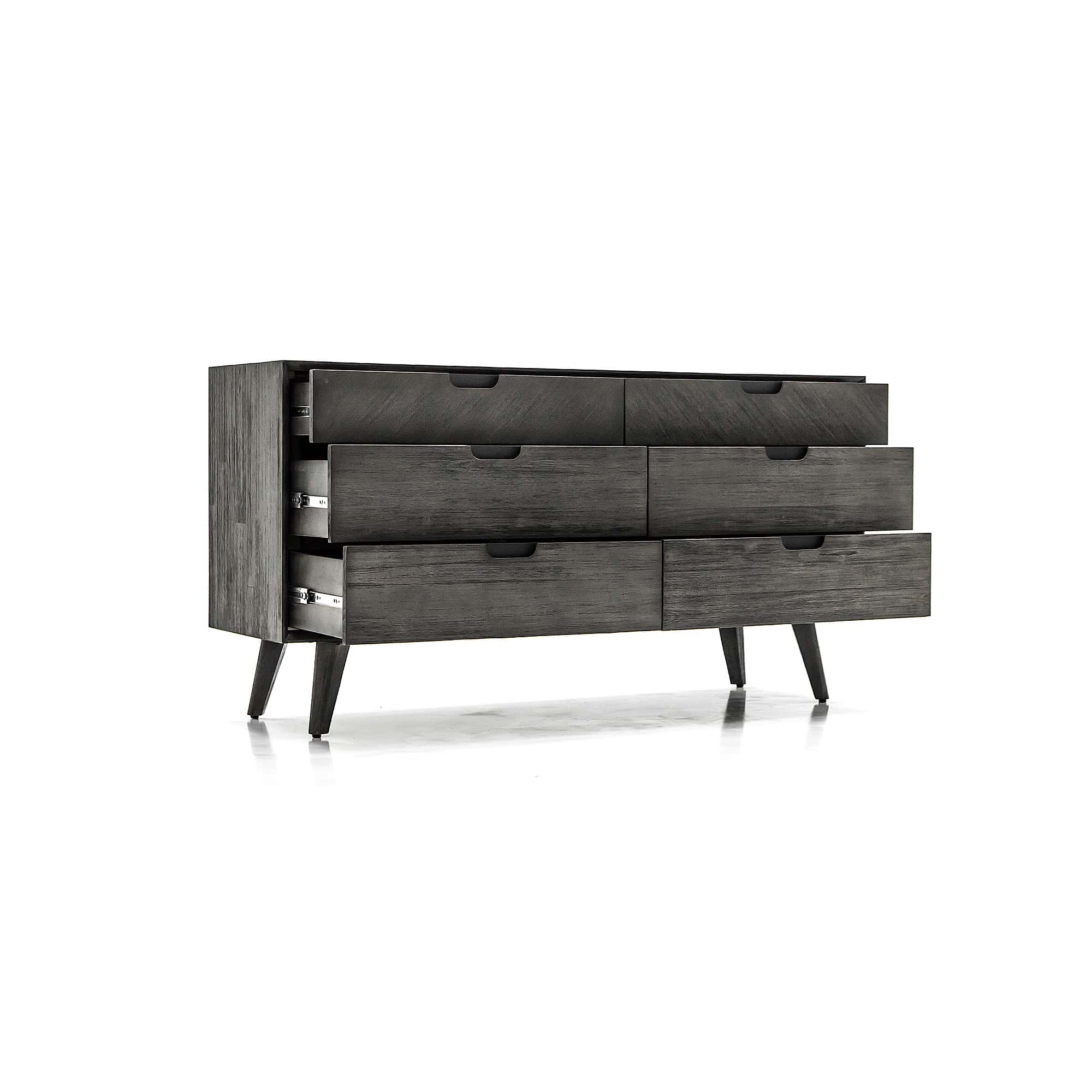 Mohave Mid-Century Tundra Gray Acacia 6 Drawer Dresser At Futonland intended for I Tested the Mohave Mid-Century Tundra Gray Acacia Night Stand for 8 Months (And It Surprised Me)