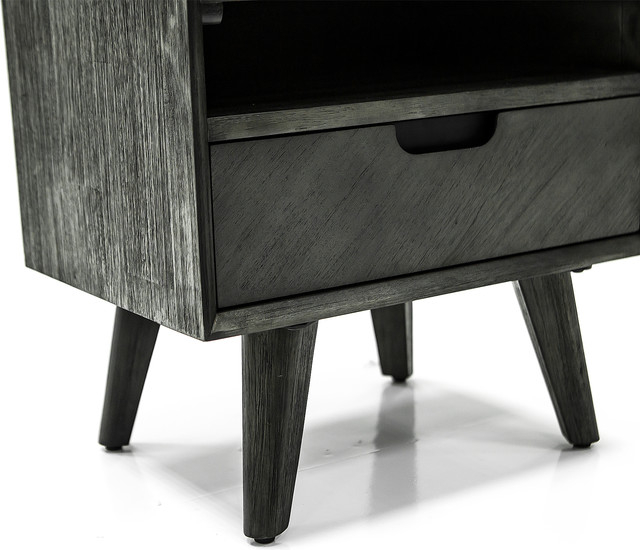Mohave Mid-Century Tundra Gray Acacia Single Drawer Night Stand ... intended for I Tested the Mohave Mid-Century Tundra Gray Acacia Night Stand for 8 Months (And It Surprised Me)