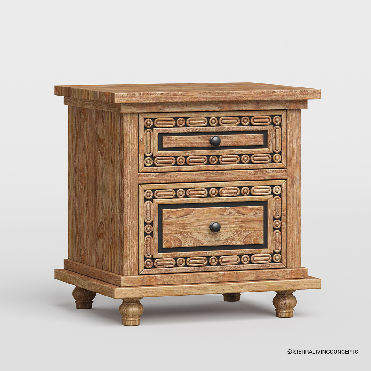 Morna Hand Carved Solid Wood Nightstand With 2 Drawers with regard to Timeless Design Meets Modern Functionality
