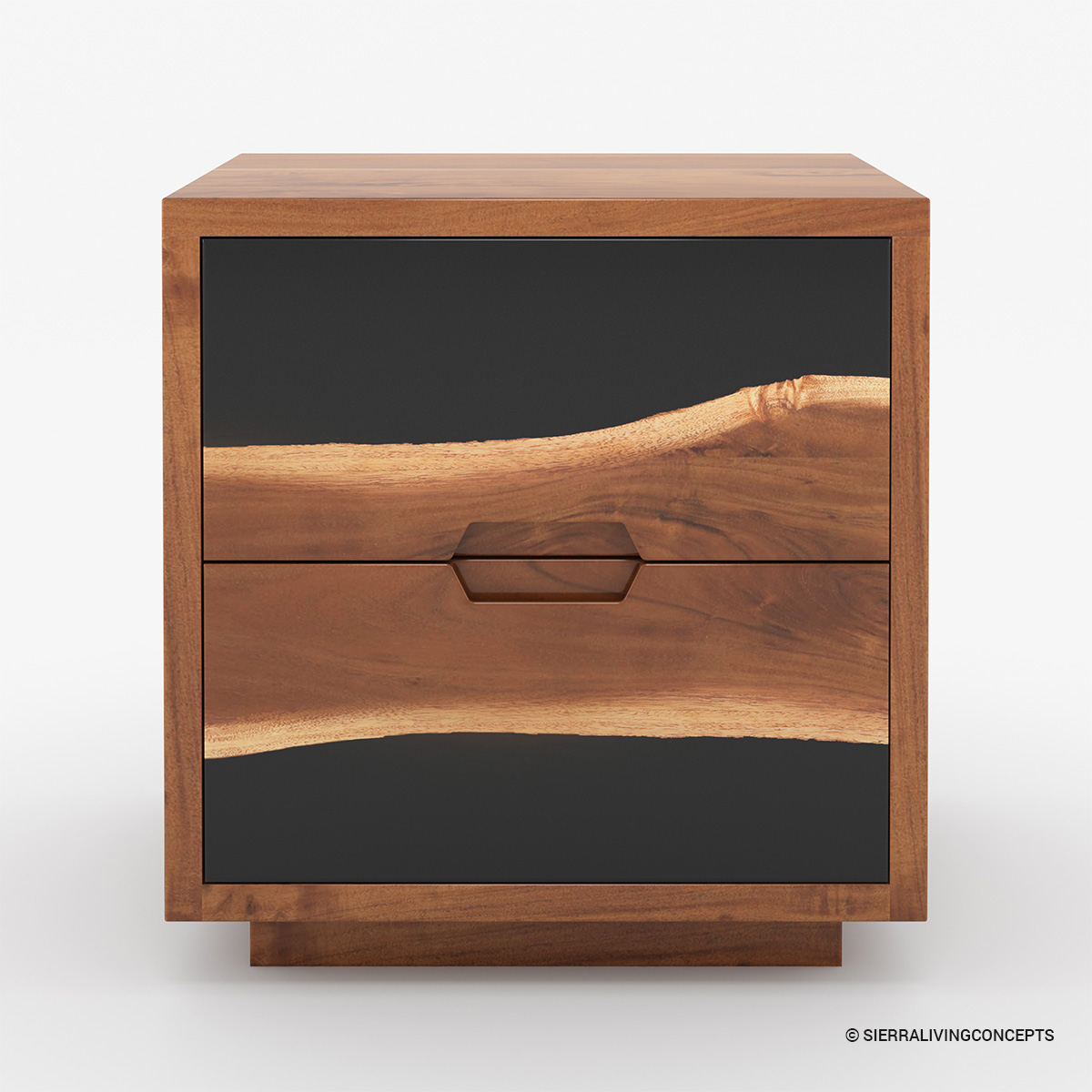 Murphys Epoxy Rustic Acacia Wood Nightstand With Drawers pertaining to Unique Nightstand, Acacia Wood Frame And Single Door Cabinet