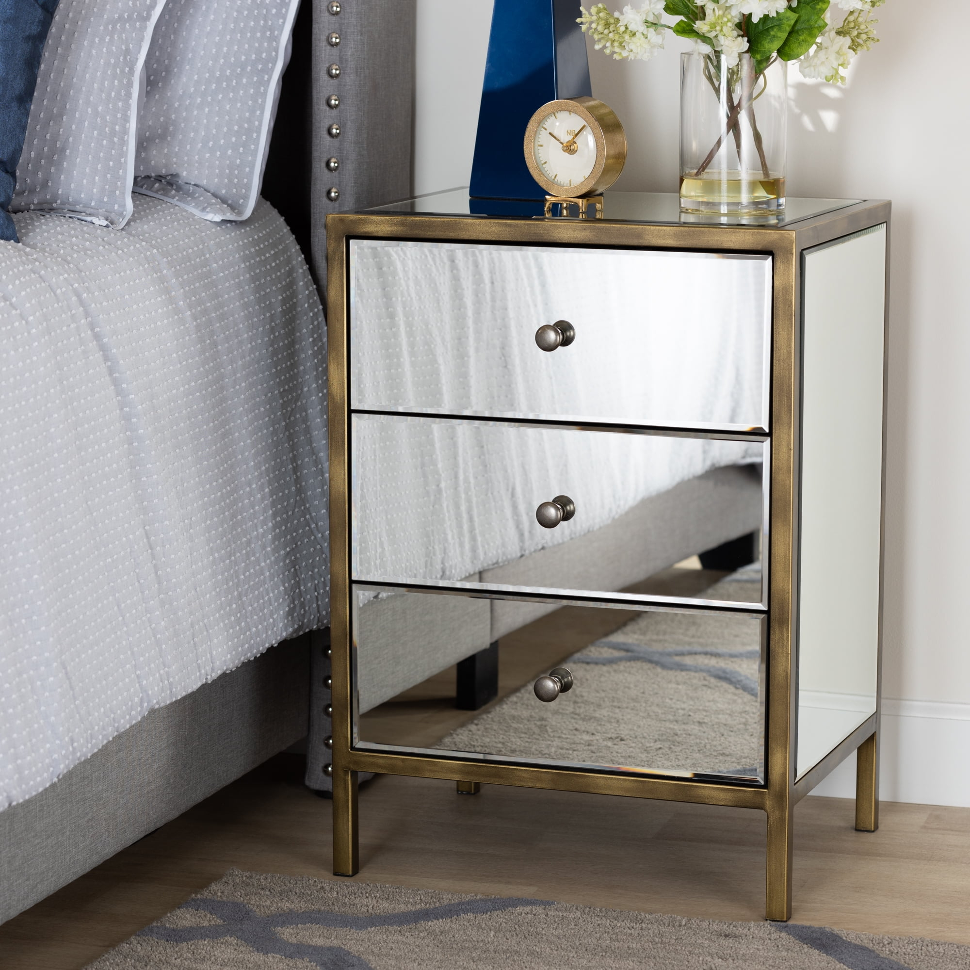 Naaman Modern And Contemporary Hollywood Regency Glamour Style Mirrored ... inside Understanding the Artisan Craftsmanship Behind Hollywood Regency Mirrored Furniture