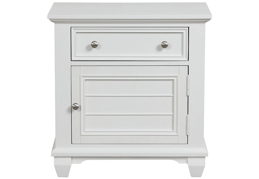 New Classic Jamestown White One Drawer One Door Nightstan... intended for Choosing the right white wood nightstand for your bedroom space