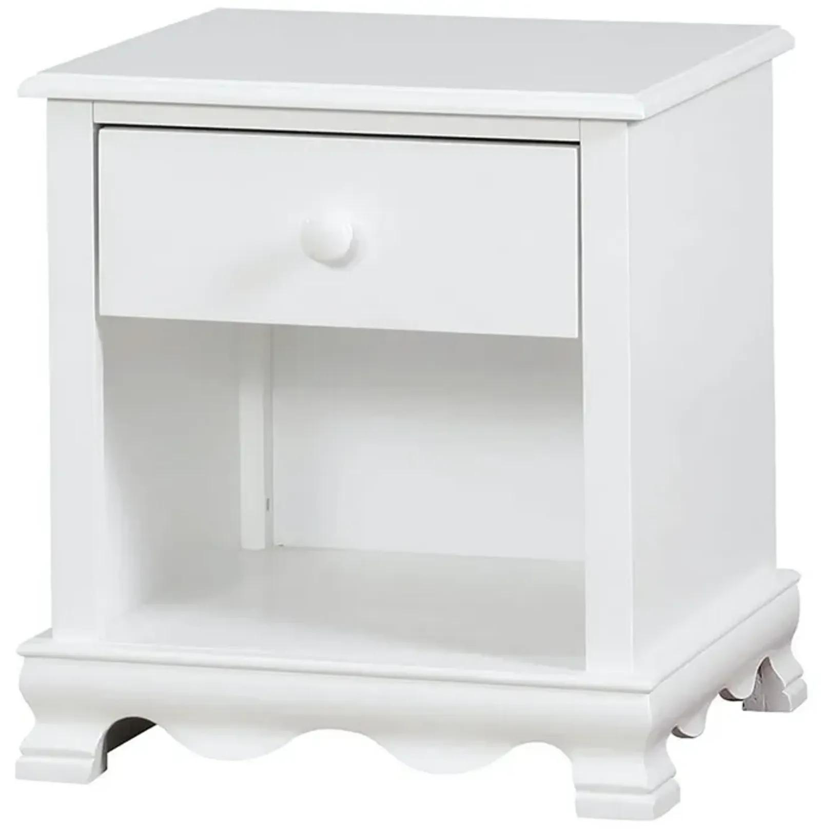 Nightstand With 1 Drawer And 1 Open Shelf, White-Benzara By Mathis Home ... for Understanding the Design Philosophy Behind Benzara BM181407 Wooden Night Stand