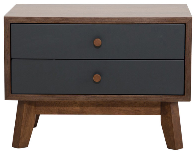 Nova Domus Dali Modern Gray And Walnut Nightstand - Midcentury ... inside Nova Domus Metcalf Mid-Century Walnut And Grey Nightstand