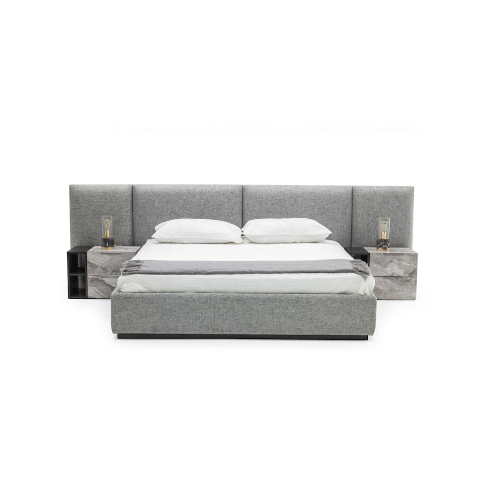 Nova Domus Maranello - Eastern King Modern Grey Fabric Bed With Two ... with A Deep Dive into the Craftsmanship of Nova Domus Maranello's Signature Finishes