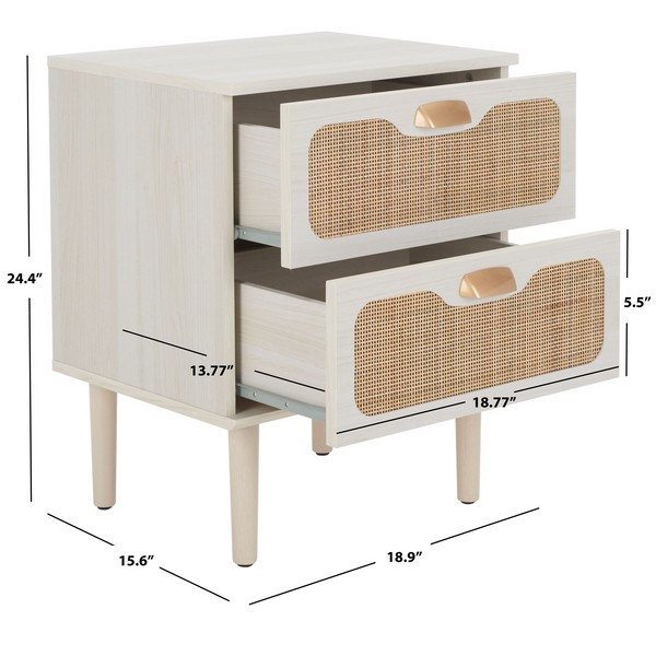 Nst9602C Nightstands - Furniture By Safavieh intended for Exploring the design elements of the Safavieh Couture Deziree 2 drawer nightstand