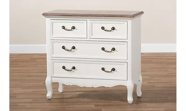 On Capucine 2-Tone Whitewashed O... | Groupon Goods intended for Capucine Antique Two Tone Whitewashed Oak White Finish Wood 3-Drawer Nightstand