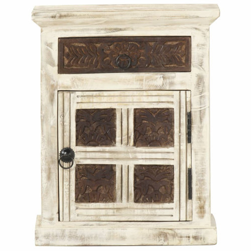 Ophelia & Co. Bedside Cabinet White 15.7" X 11.8" X 19.7" Solid Mango ... pertaining to vidaXL Bedside Cabinet Secrets Professionals Use (That Beginners Miss)