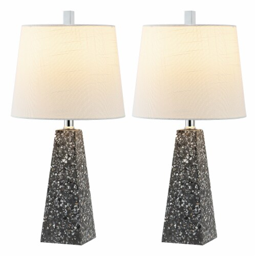 Owen 20.5 Contemporary Resin Led Table Lamp Dark Gray Terrazzo (Set Of ... intended for Elegante Table Lamp, Dark Granite, 10" Penshell Resin Shade Glass