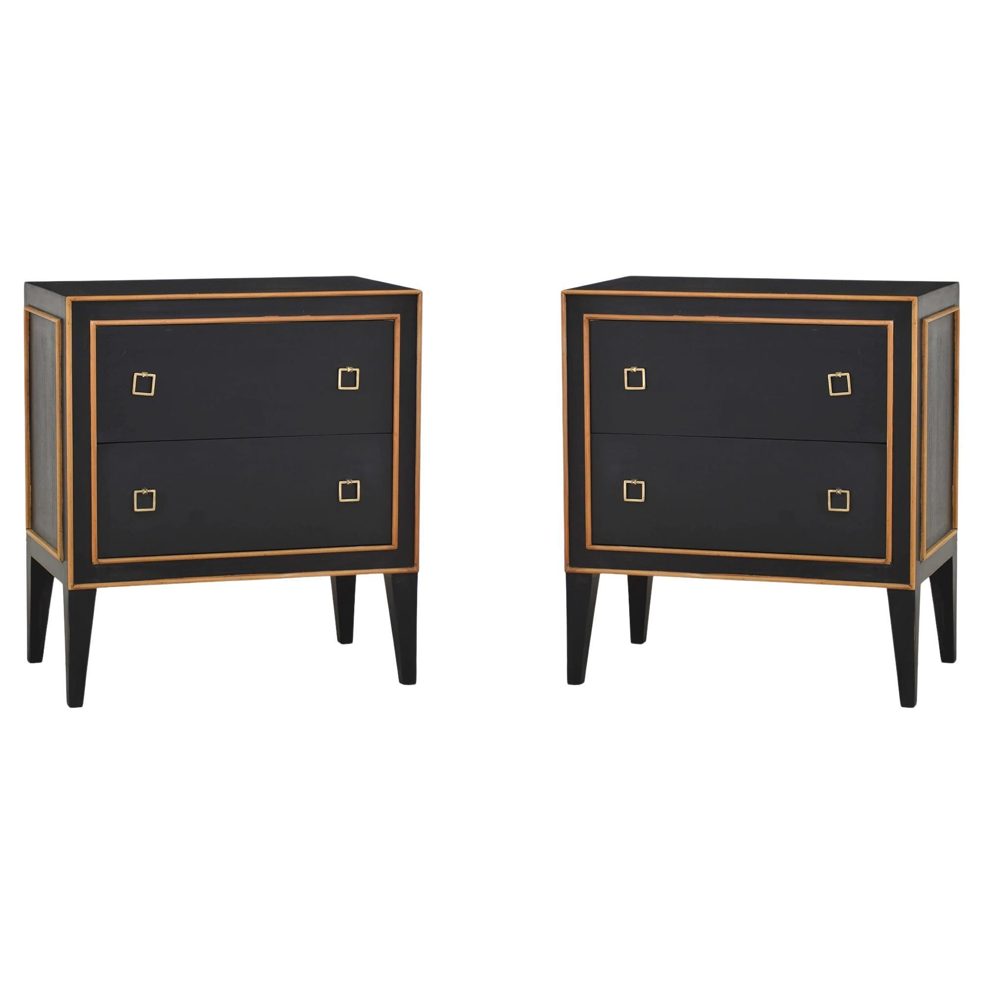 Pair Of Black Mid Century Modern Nightstands For Sale At 1Stdibs inside Benzara Bm123112 Lennart Mid-Century Modern Nightstand, Black