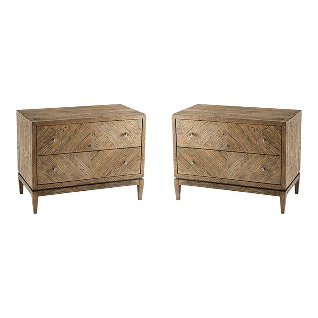 Pair Of Rustic Oak Two Drawer Nightstands | Chairish for Struggling With Kors Rustic Furniture? Here's What's Actually Wrong