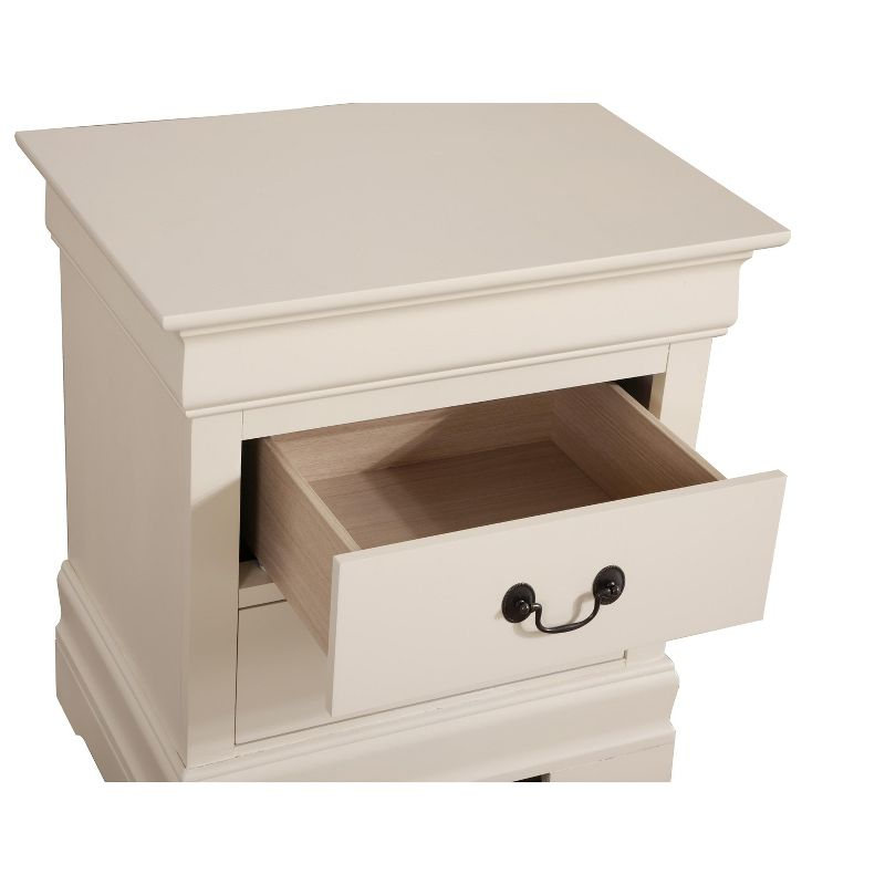 Passion Furniture Louis Philippe 2-Drawer Beige Nightstand (24 In. H X ... intended for Louis Philippe 2-Drawer Cappuccino Nightstand, 24 In