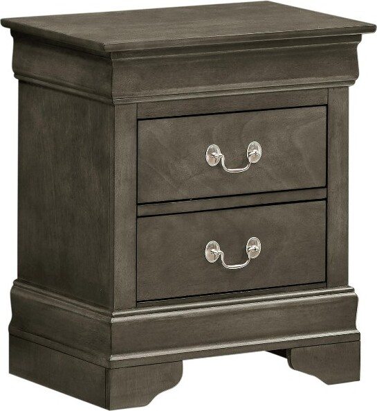 Passion Furniture Louis Philippe 2-Drawer Gray Nightstand (24 In. H X ... regarding Exploring the Functional Benefits of the Louis Philippe 2-Drawer Cappuccino Nightstand