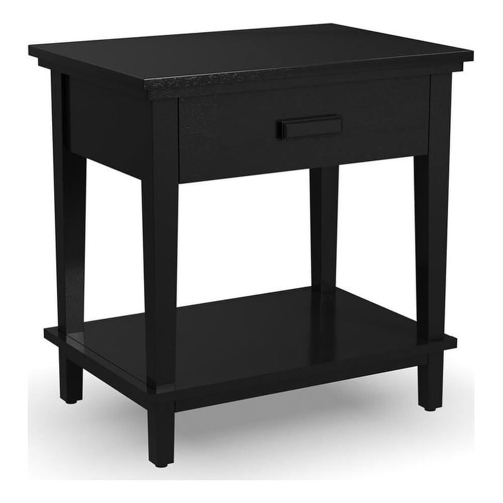 Pemberly Row 1-Drawer Traditional Wood Nightstand In Black Finish ... pertaining to The art of preserving traditional woodworking techniques