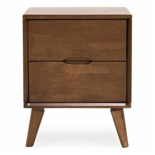 Pemberly Row Mid-Century Modern Solid Wood 2-Drawer Night Stand In ... intended for Brown And White Century Modern Wood 2 Drawer Nightstand
