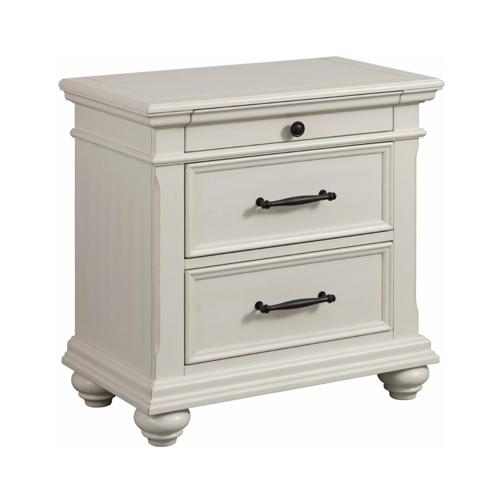 Picket House Brooks 3-Drawer Nightstand With Usb, Off-White Finish ... throughout Finding balance between function and aesthetics in nightstand design